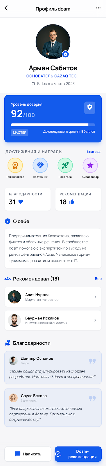 Профиль участника Dosm